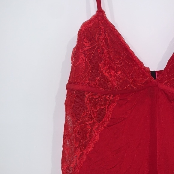 LA Senza red Satin padded bra slip dress size Medium - Picture 4 of 16